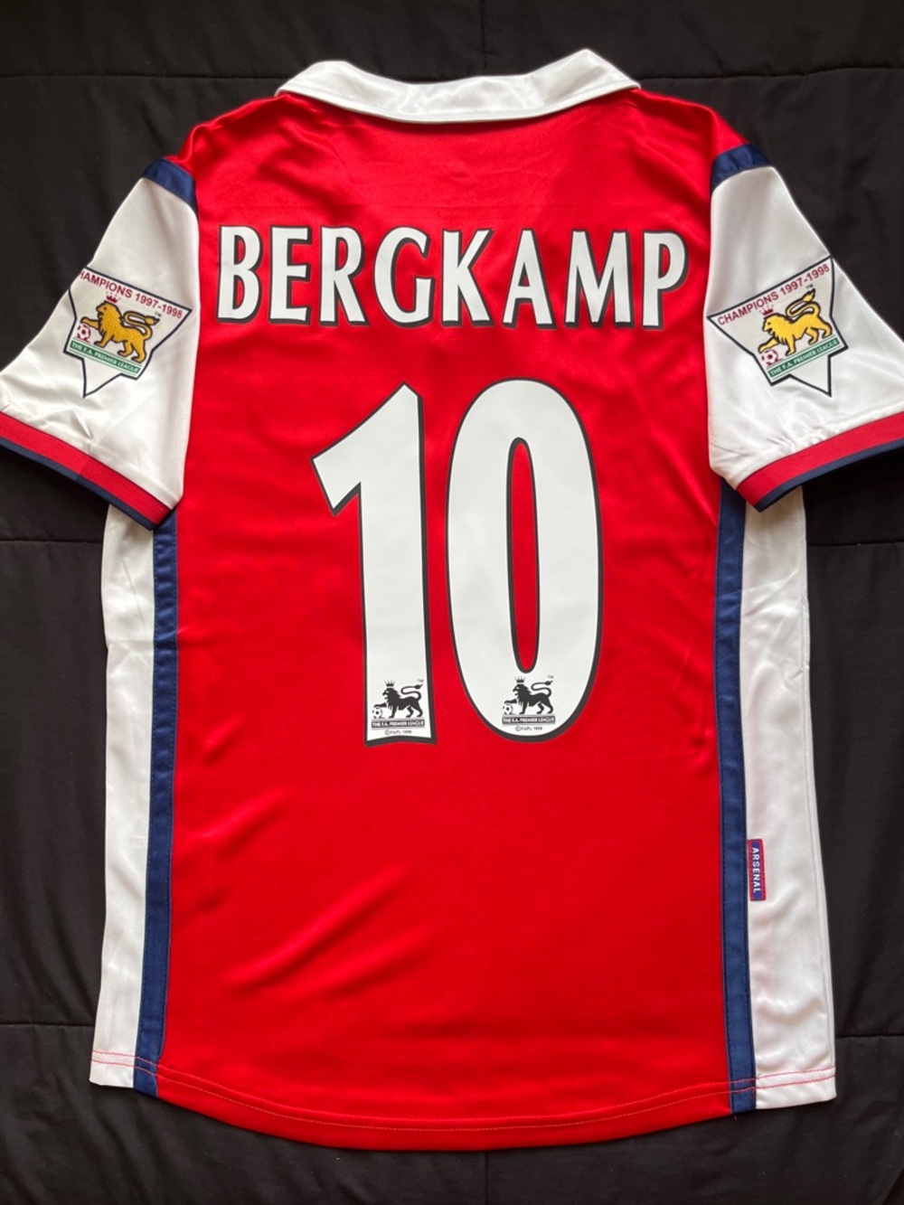 Bergkamp #10 Arsenal Soccer Jersey Retro 1998 1999 Home Red
